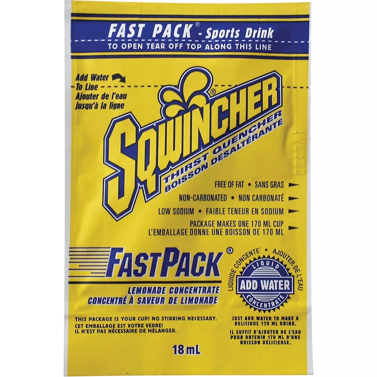 Sqwincher® Rehydration Drink Fast Pack®, Single Serve