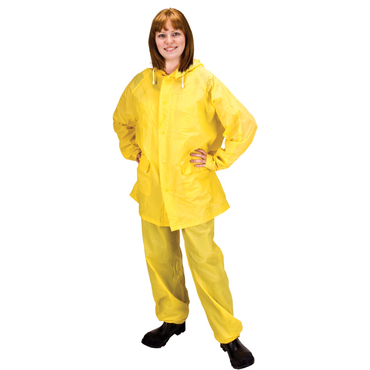 RZ300 2-Piece Rain Suit – Yellow, Small, Unsupported PVC with Embossed Finish, 0.20 mm
