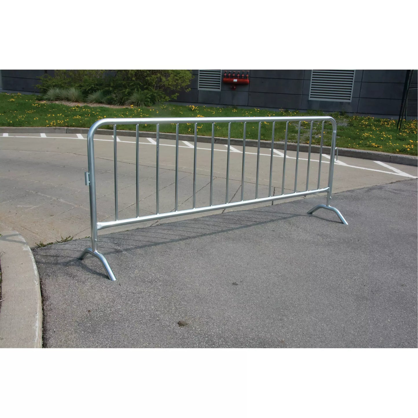 Portable Barrier, Interlocking, 102" L x 40" H, Silver