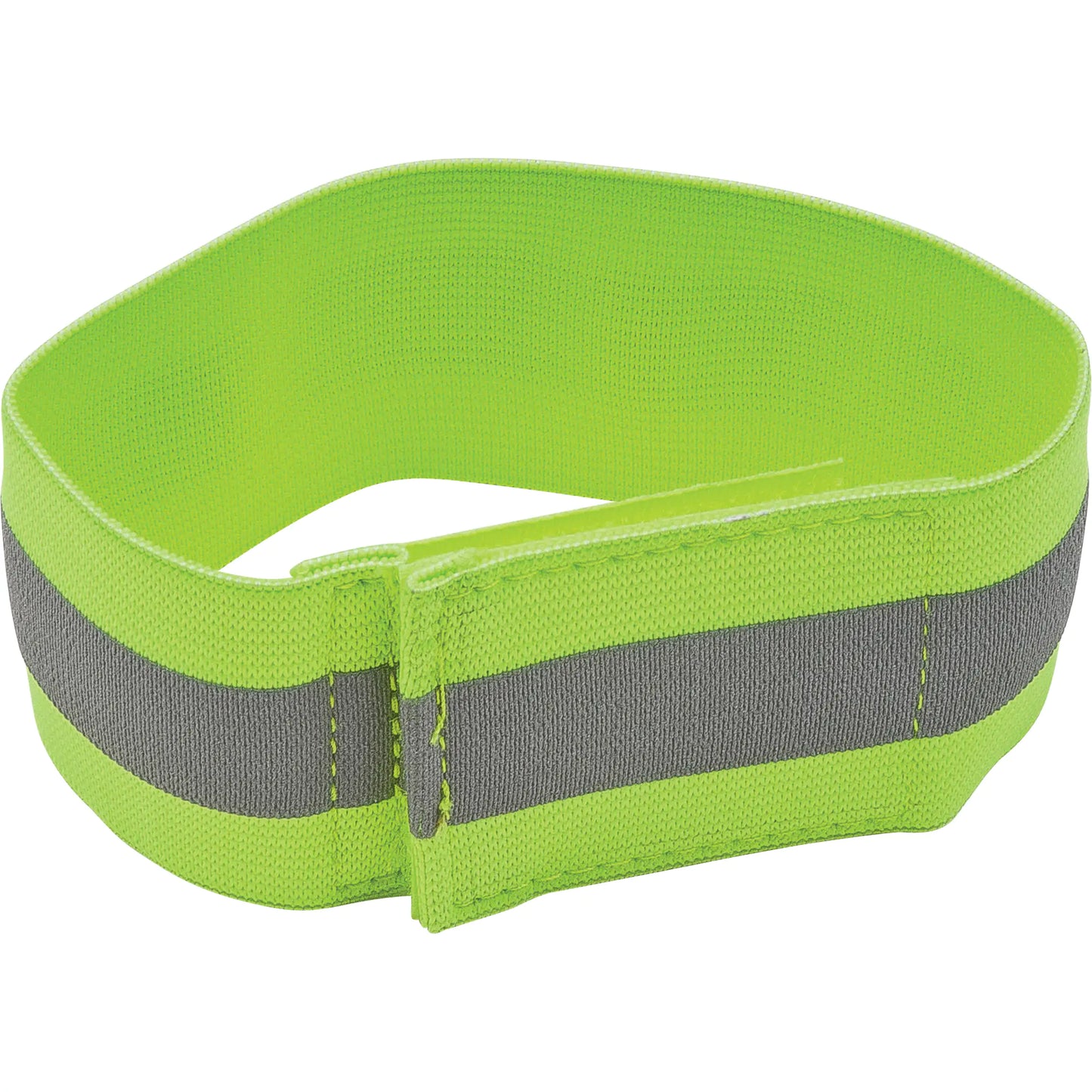 10" High Visibility Arm &amp; Leg Band – Lime-Yellow/Silver Reflective, Hook and Loop Closure, Sold Individually