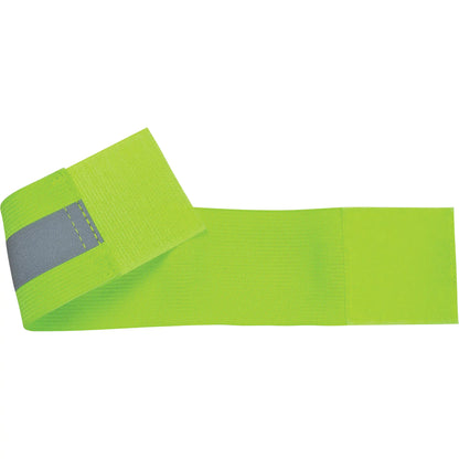 10" High Visibility Arm &amp; Leg Band – Lime-Yellow/Silver Reflective, Hook and Loop Closure, Sold Individually