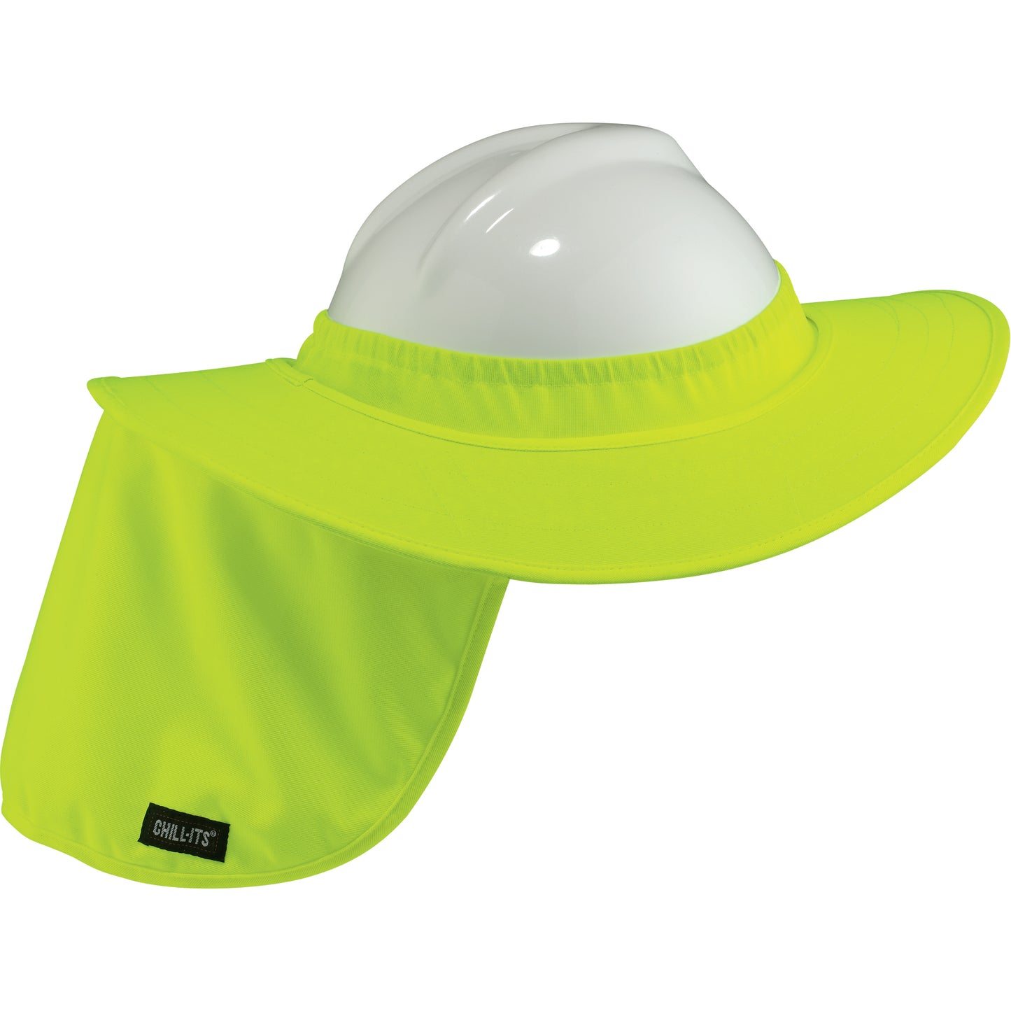 Ergodyne Chill-Its® 6660 Hard Hat Brim with Neck Shade – High Visibility Lime-Yellow/Orange , Universal Fit