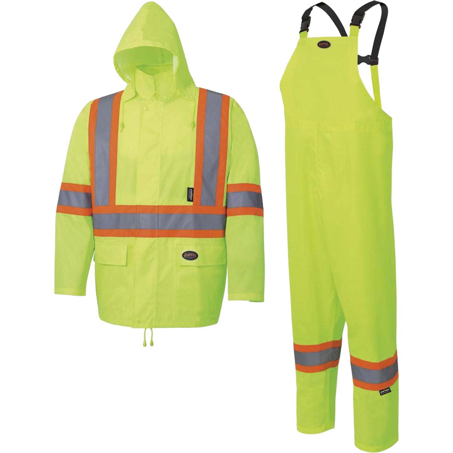 5619 150D Oxford High Visibility Rain Suit – Lime-Yellow, Medium, 2-Piece, CSA Z96 Class 2/Class 3, StarTech® Reflective Tape