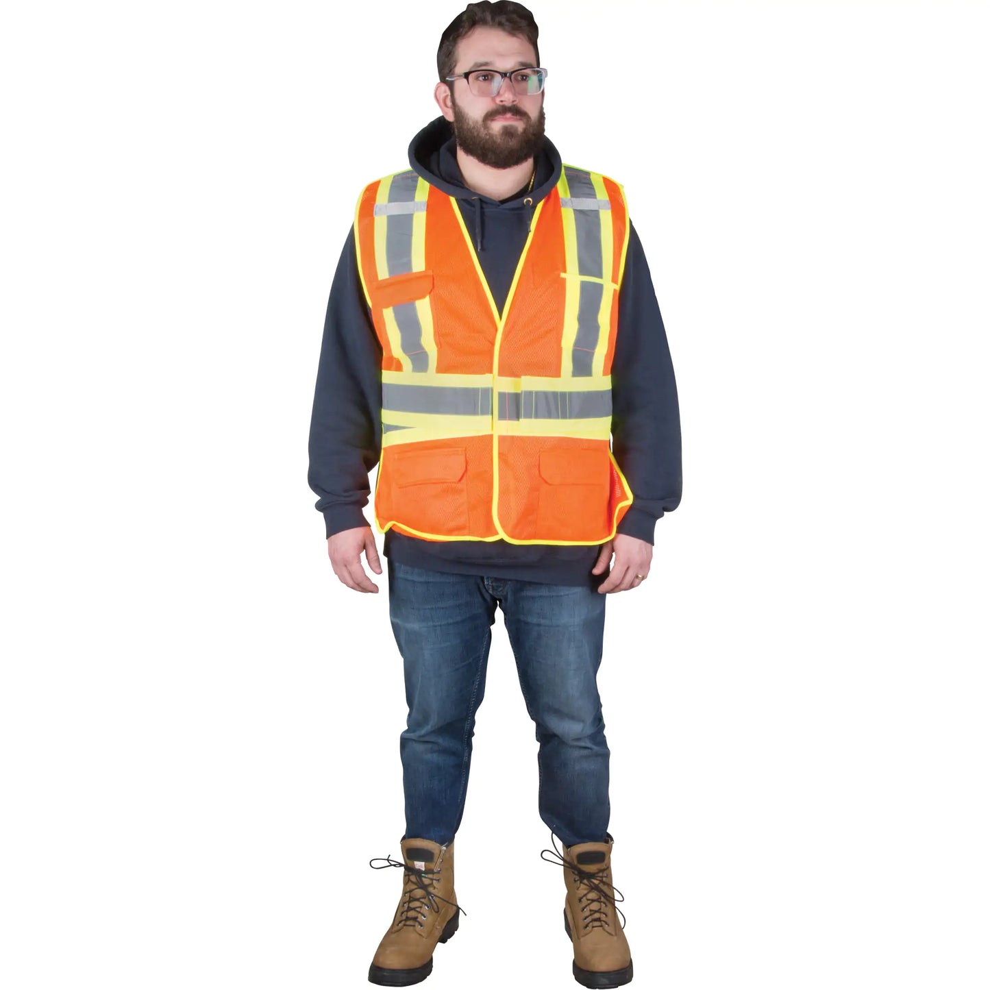 Flame-Resistant Surveyor Vest – High Visibility Orange, Medium, CSA Z96 Class 2 Level 2