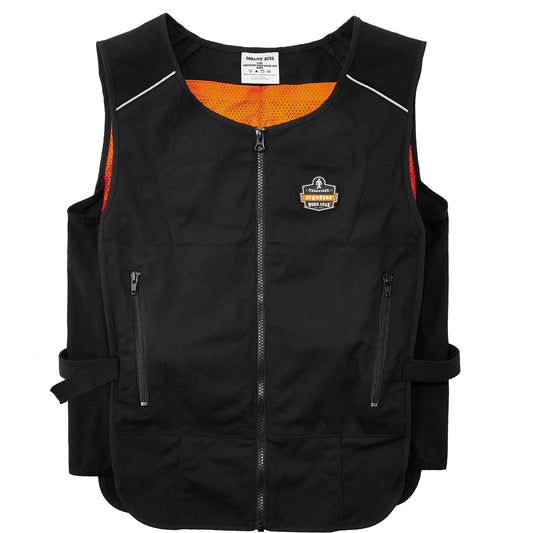 Lightweight Phase Change Cooling Vest with Packs, Small/Medium, Black | Industrial Heat Stress Protection