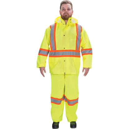 RZ1000 Rain Suit, Polyester, Small, High Visibility Lime-Yellow