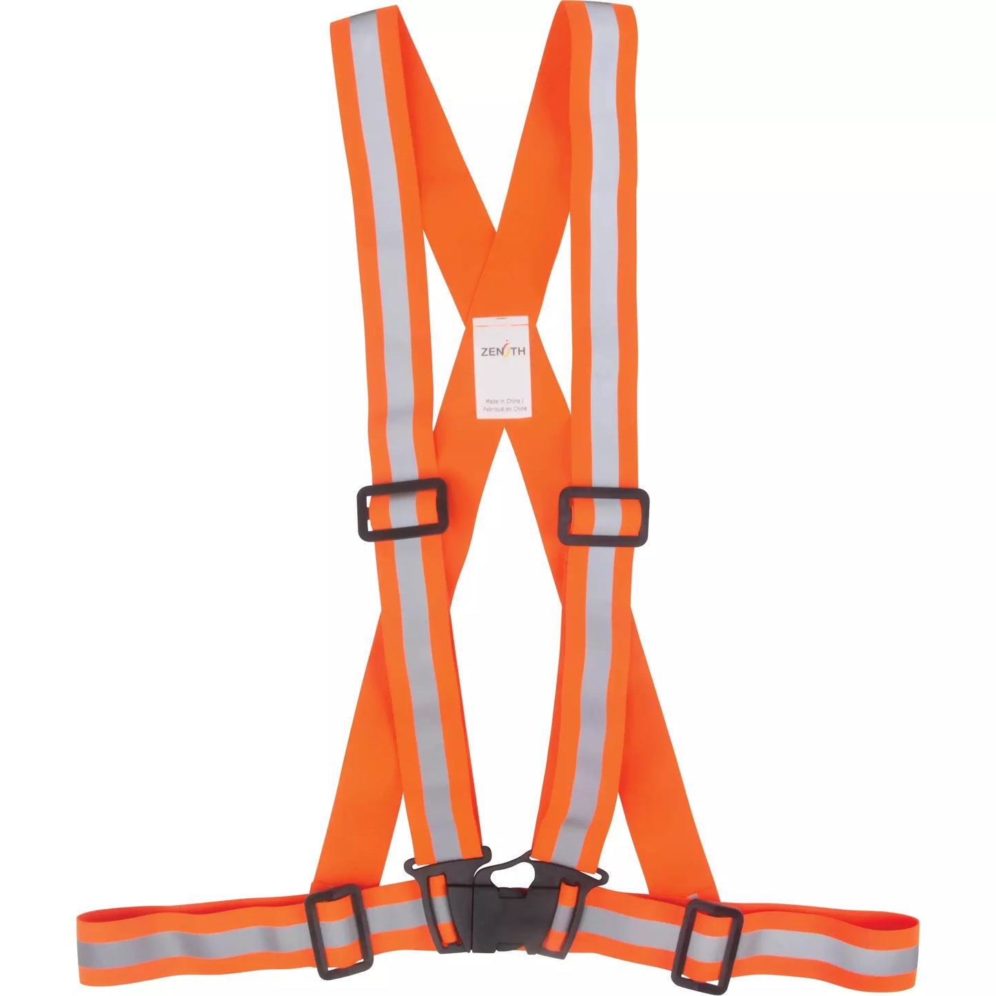 High Visibility Traffic Harness – Orange, Medium, Silver Reflective Stripes, Adjustable Elastic Design