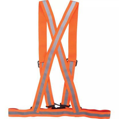 High Visibility Traffic Harness – Orange, Medium, Silver Reflective Stripes, Adjustable Elastic Design