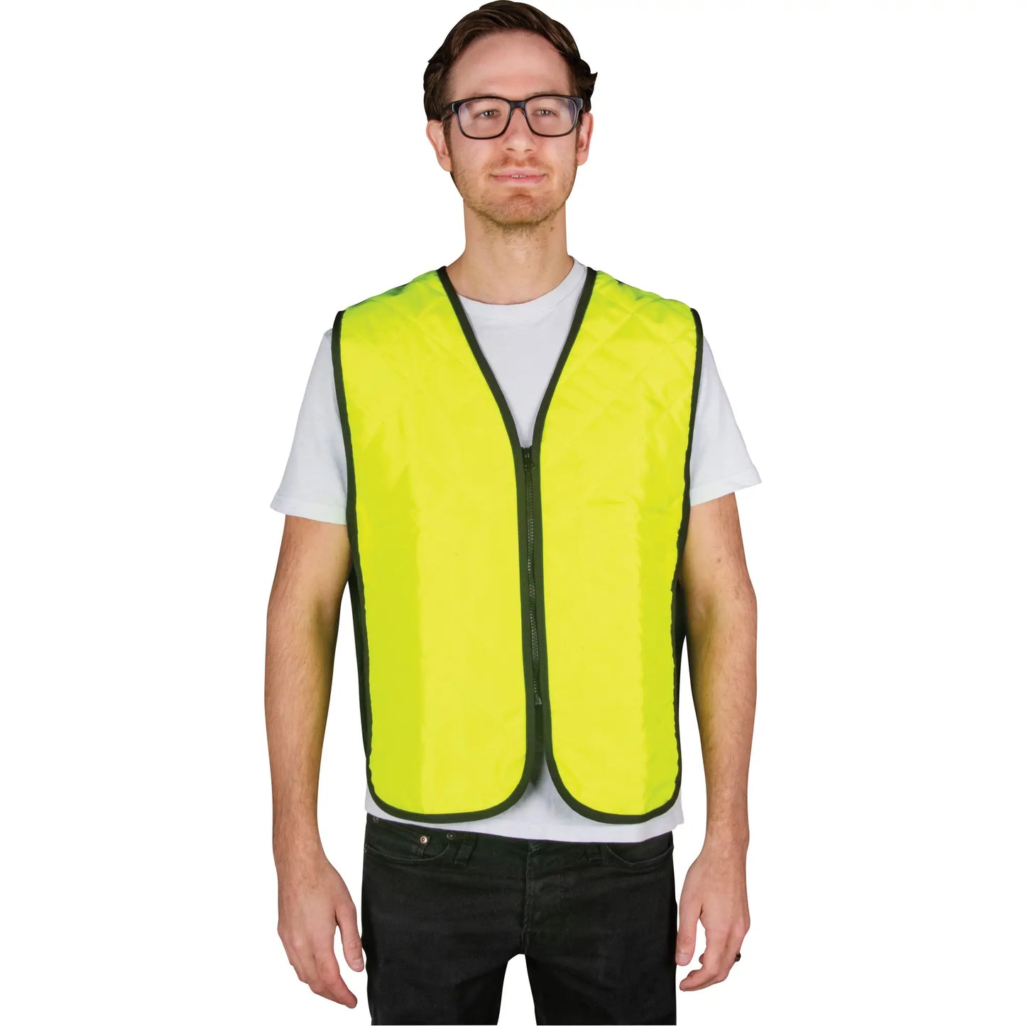 Evaporative Cooling Vest – Medium, High Visibility Lime-Yellow, Acrylic Polymer Crystal Technology