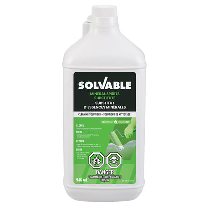 Solvable Mineral Spirits Substitute 946 mL bottle, danger flammable poison warning, front label