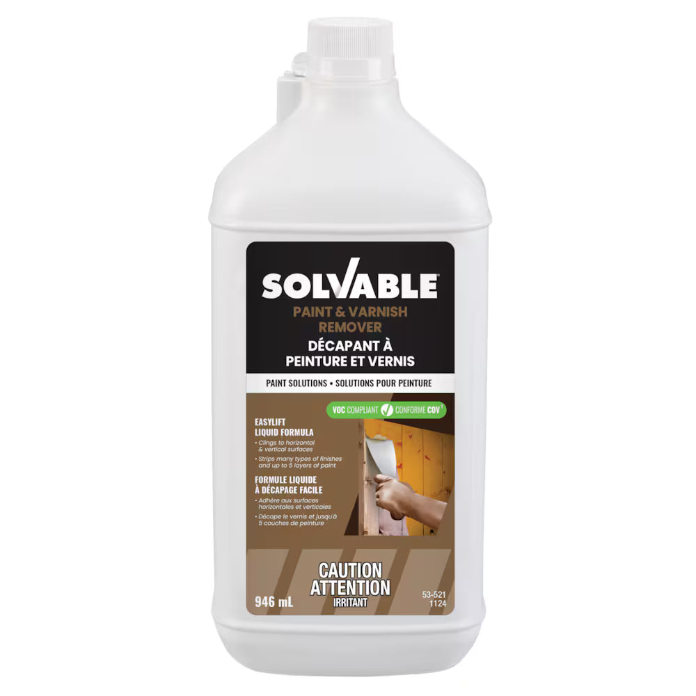 Solvable Paint and Varnish Remover 946 mL bottle, EasyLift liquid formula, front label