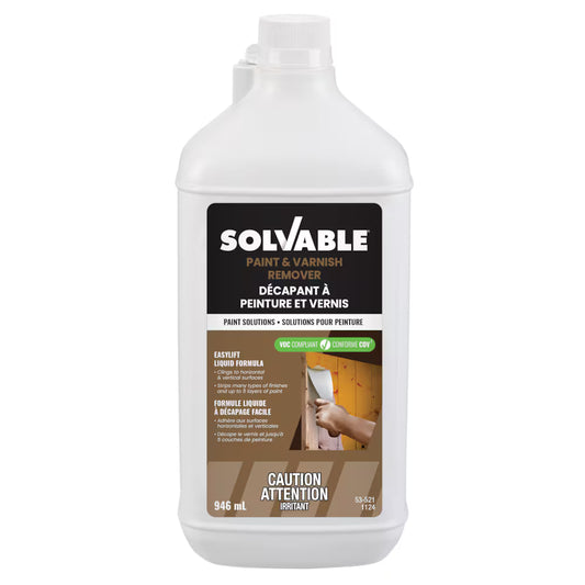 Solvable Paint and Varnish Remover 946 mL bottle, EasyLift liquid formula, front label