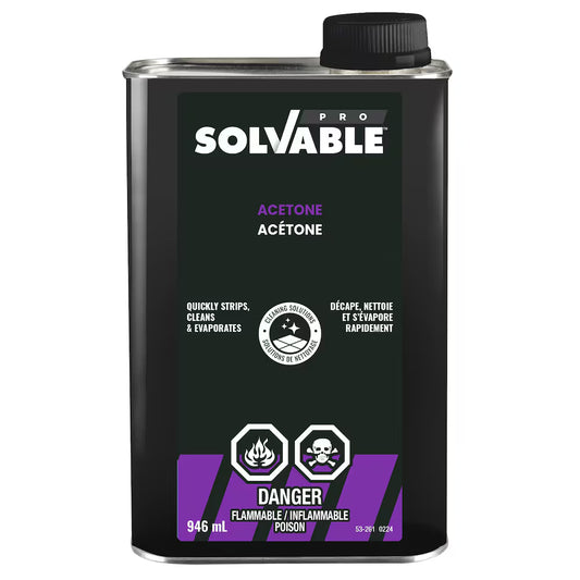 Solvable Pro Acetone 3.78 L can, front label with danger flammable warning