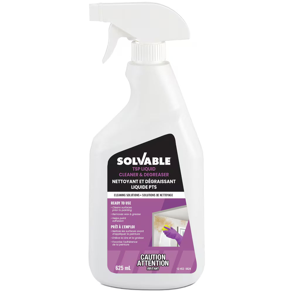 Solvable TSP Liquid Cleaner and Degreaser 625 mL spray bottle, front label