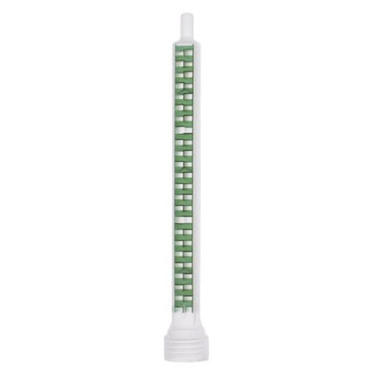 Square static mix nozzle part 98667 with green elements, a white barrel, and a stepped tip for 200ml and 400ml C-System 1:1 and 2:1 dual cartridges.