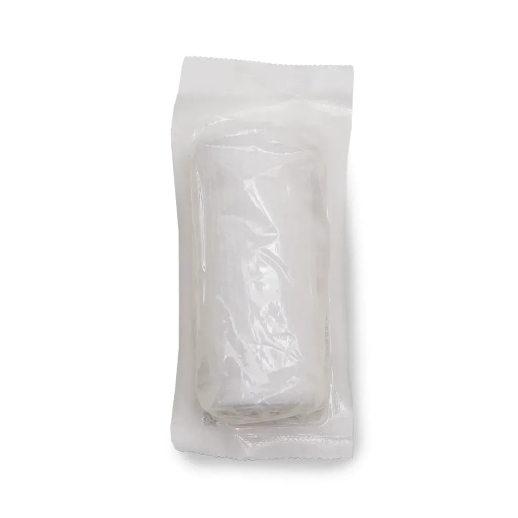 Individually wrapped 3-inch sterile conforming gauze bandage roll for breathable wound dressing and flexible limb support in medical settings.