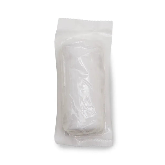 Individually wrapped 3-inch sterile conforming gauze bandage roll for breathable wound dressing and flexible limb support in medical settings.