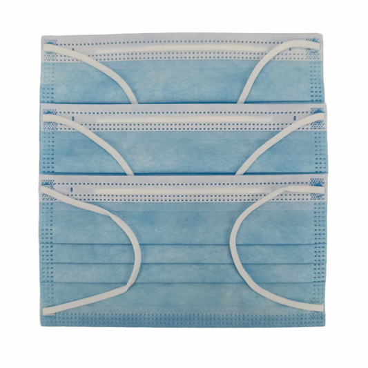 Close-up of LEO sterile medical-grade face masks showing Level 3 ASTM protection rating