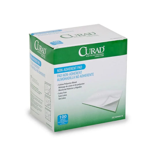 Individually wrapped Sterile Non-Adherent Pad measuring 3" x 4" (7.5cm x 10cm), featuring a perforated film surface to prevent wound sticking.