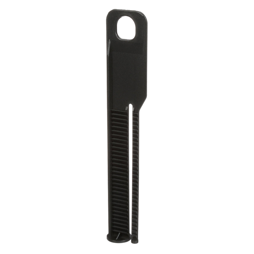 Black plastic 10:1 manual plunger rod with a molded hanging loop, shown from an isometric perspective.