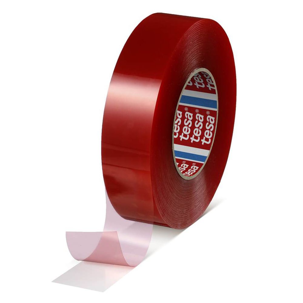 Tesa Clear Double-Sided Tape Roll with Pink Liner
