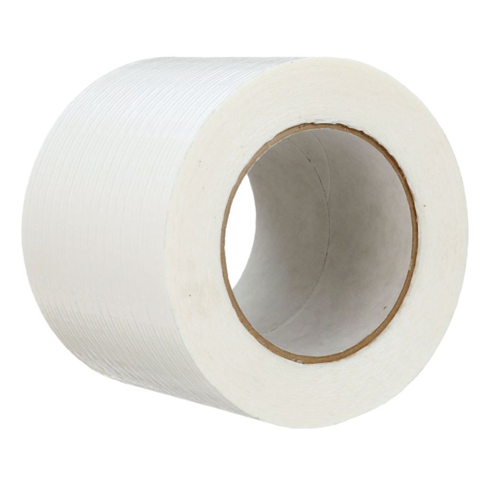 Venture Tape 442W white woven patch tape roll showing texture and cardboard core on a white background