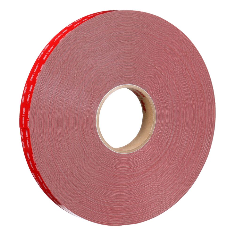 3M 4956F grey VHB tape roll with red printed polyethylene film liner