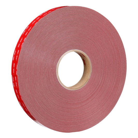 3M 4956F grey VHB tape roll with red printed polyethylene film liner