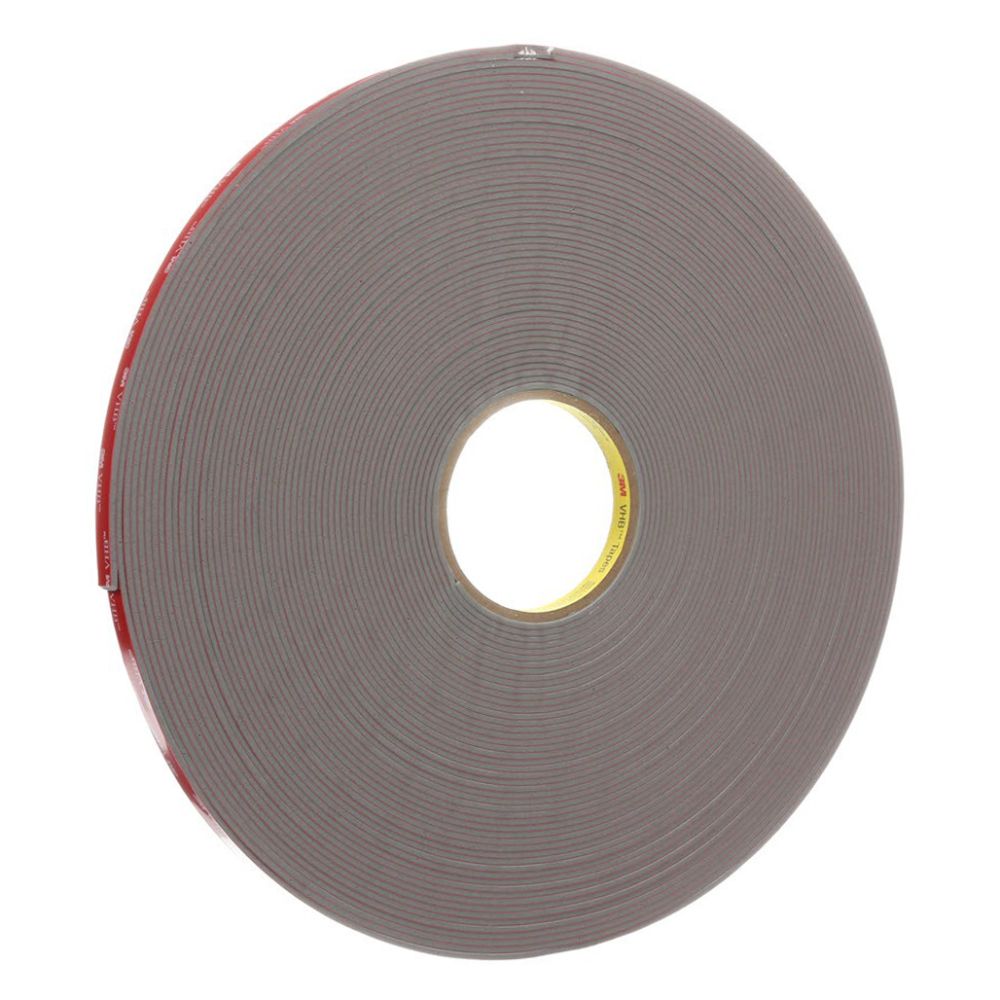 3M 4991 grey VHB tape roll with red polyethylene film liner