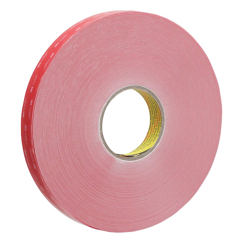 3M LSE-160WF white VHB tape roll with red printed film liner
