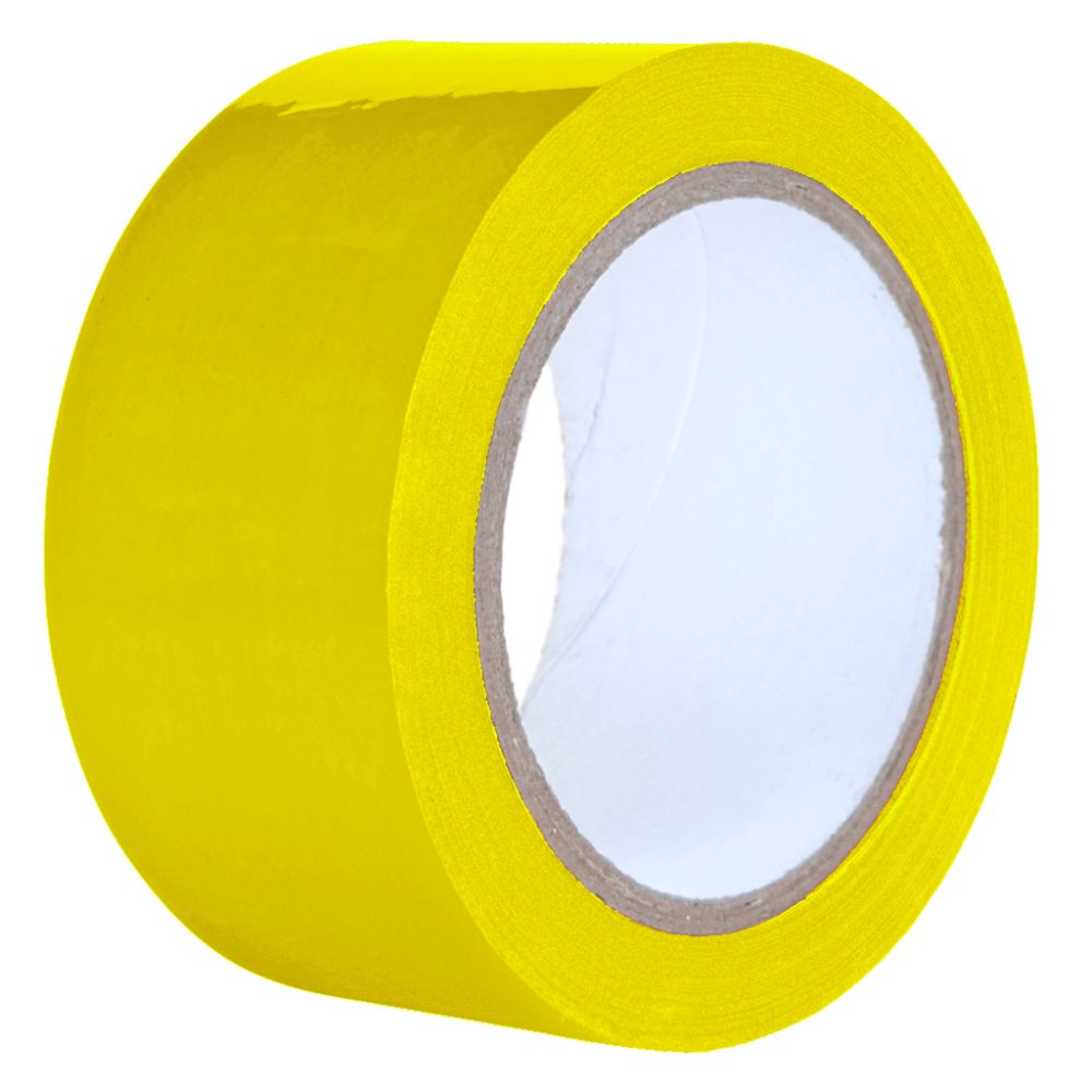 Yellow PVC packaging tape roll 48mm x 66m 2.2 mil thick strong acrylic adhesive for carton sealing and warehouse use – Leo Tools Ltd